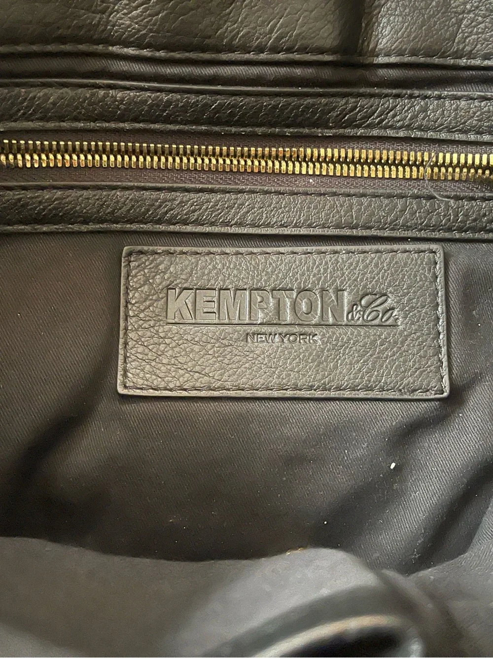 Kempton & Co satchel bag, black leather